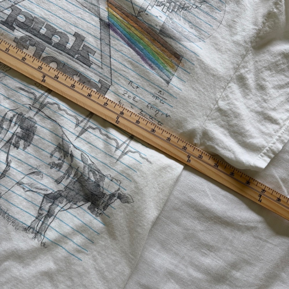 Liquid Blue Pink Floyd Sketch T-Shirt White XL Rock Band Notebook Tee - Picture 5 of 12